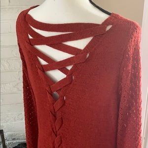 Lace Up Back Sweater